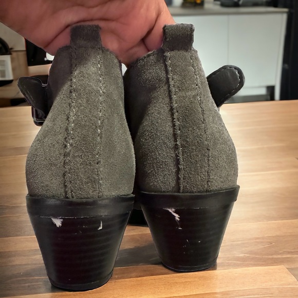 Sonoma Goods For Life Gray Leather Suede Ankle Boots 7 Medium - Picture 3 of 7